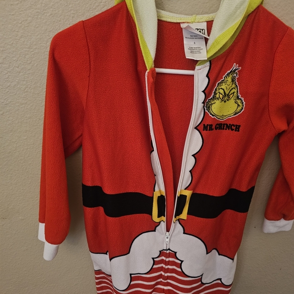 Dr. Seuss Red and Green The Grench Festive Footies One Piece - Picture 9 of 9
